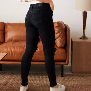 AE Ne(x)t Level Ripped High-Waisted Jegging - Black